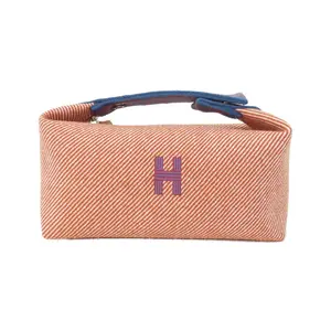 Pre-owned HERMÈS Wool Small Leather Goods Hermes H Natte Bride a Brac Pouch PM