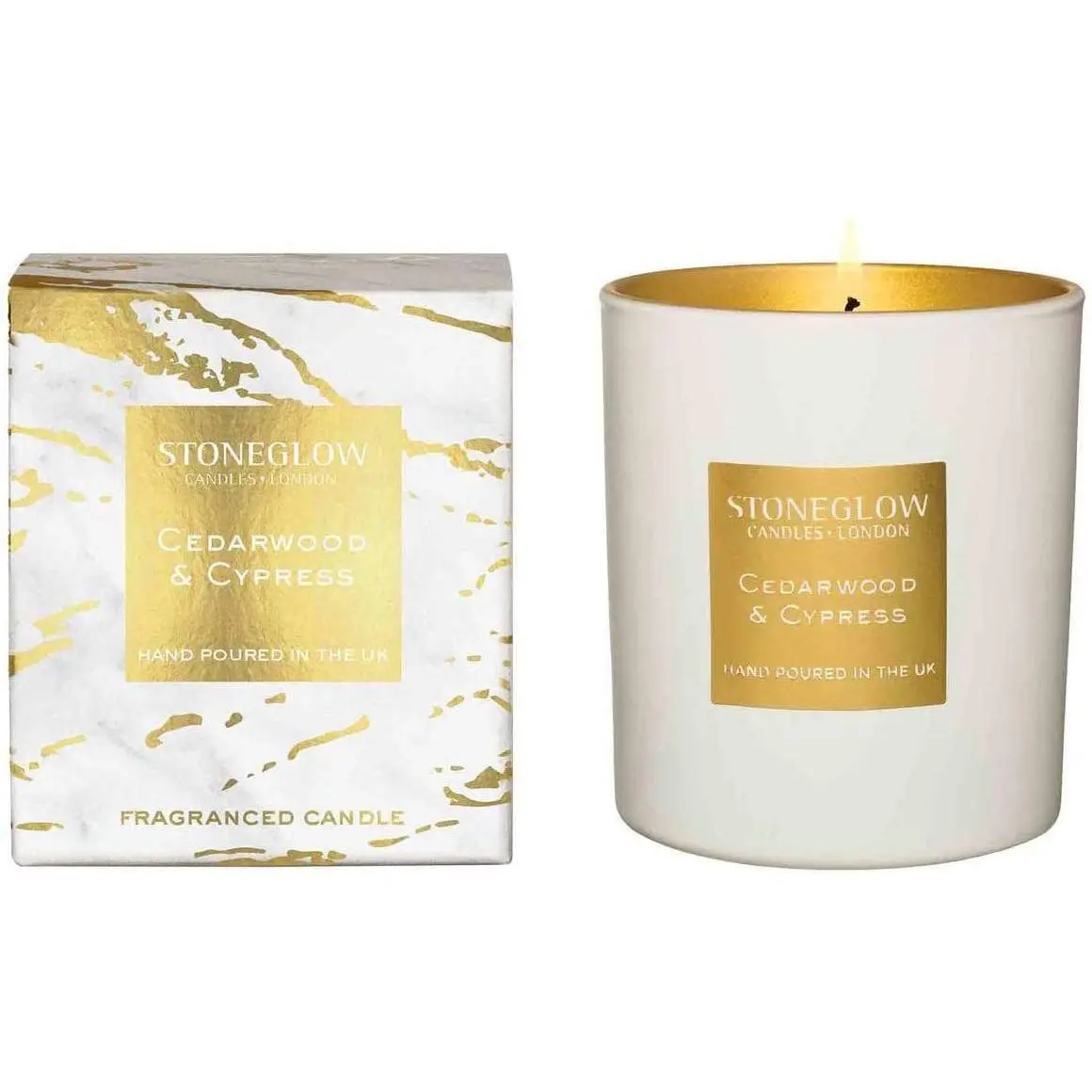 CEDARWOOD CYPRESS Stoneglow Luna Tumbler Boxed Scented Jar Candle