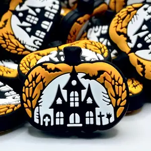 Haunted House Silicone Focal Beads | Halloween Spooky Pumpkin Craft Beading DIY