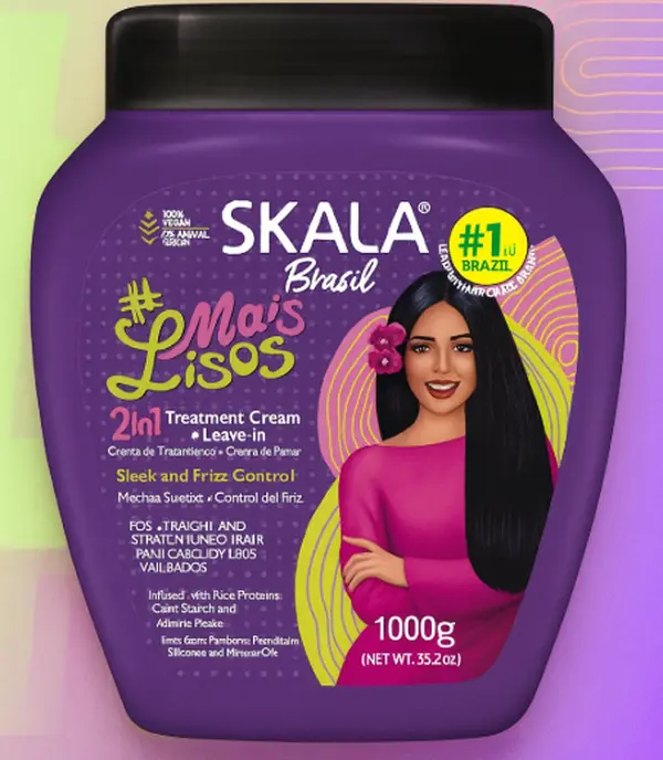 SKALA Mais Lisos 2-in-1 Conditioning Cream for Type 1A – Hydrating & Anti-Frizz with Vitamins E & D