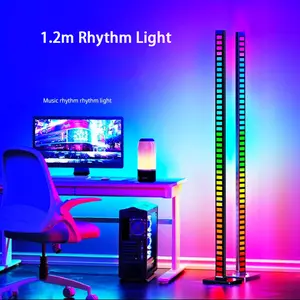 New 3D floor sound pickup lamp, corner floor ambient lighting strip with APP and remote control for intelligent ambient lighting.