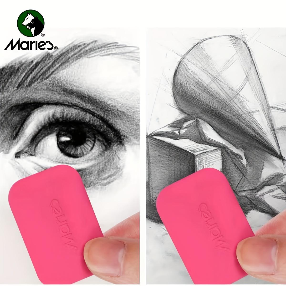 Marie's Highlight Eraser for Sketching Drawing Art, Soft Non-Abrasive Eraser Cleanly Removes Graphite Charcoal, 4-Pack