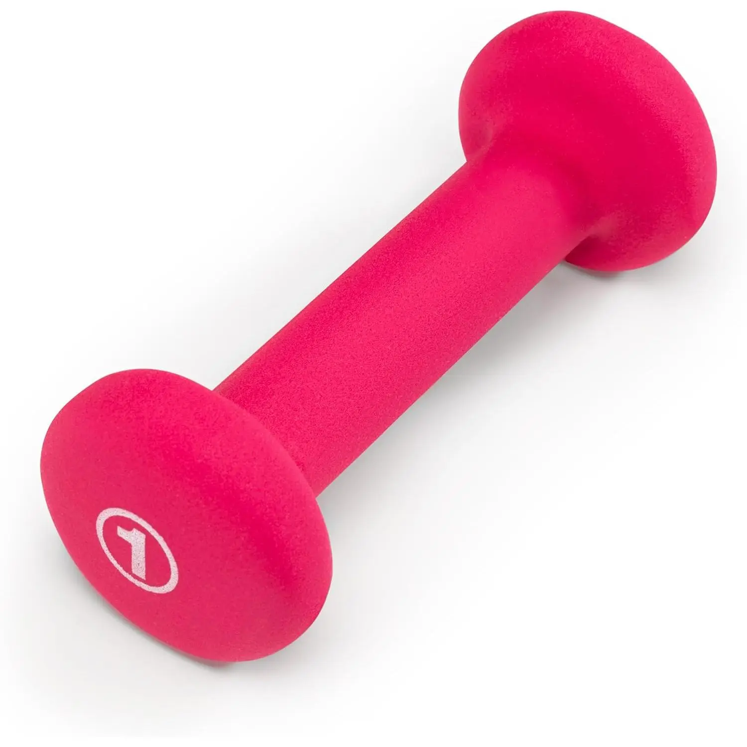 Neoprene Dumbbell, Single Piece, 1 Pound, Fuchsia