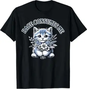 Funny Kitten shirt Cat Meme Cute Cat Rage Consumes Me T-Shirt