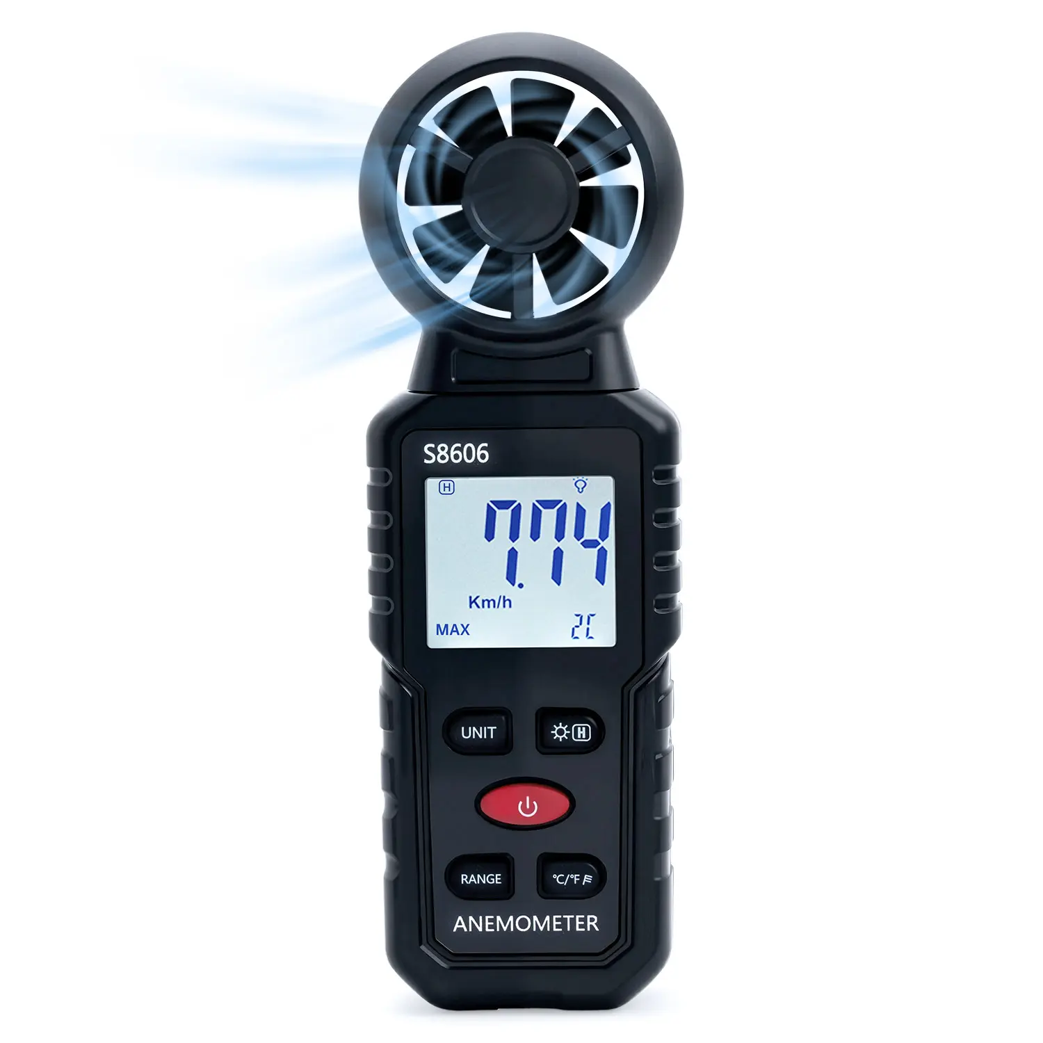 Mcbazel 3 in 1 Handheld Digital Anemometer Wind Meter, High Precision Wind Speed Measuring, Digital Wind Speed Meter with Backlight for HVAC, Sailing, Fishing, and Indoor Outdoor Use