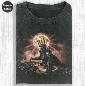 The Lord of the Rings Graphic Tees, Dj Sauron Vintage T-Shirt, Movies Tee, Unisex Meme Funny Dumb Shirt, Gift Shirt, Menswear Womenswear Streetwear Cotton Comfort Top Tshirt Crewneck Casual Merch