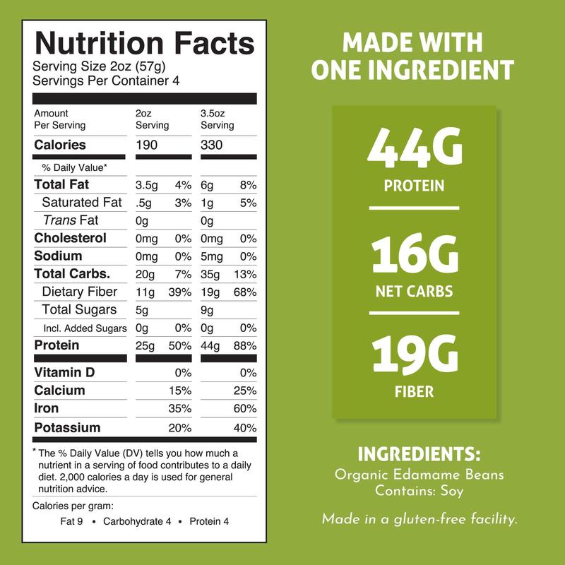 Organic Edamame Fettuccine Bean Pasta (Multiple Pack Sizes)  High Protein Vegan Fiber Carb