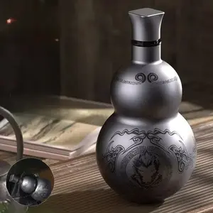 Gourd water bottle beverage container, 17oz/500ml portable natural bottle gourd, large -capacity bottle, creative sports bottle, fashion water cup, gourd water bottle, birthday gift, Christmas gift, men's gift for father, boyfriend men gift black myth