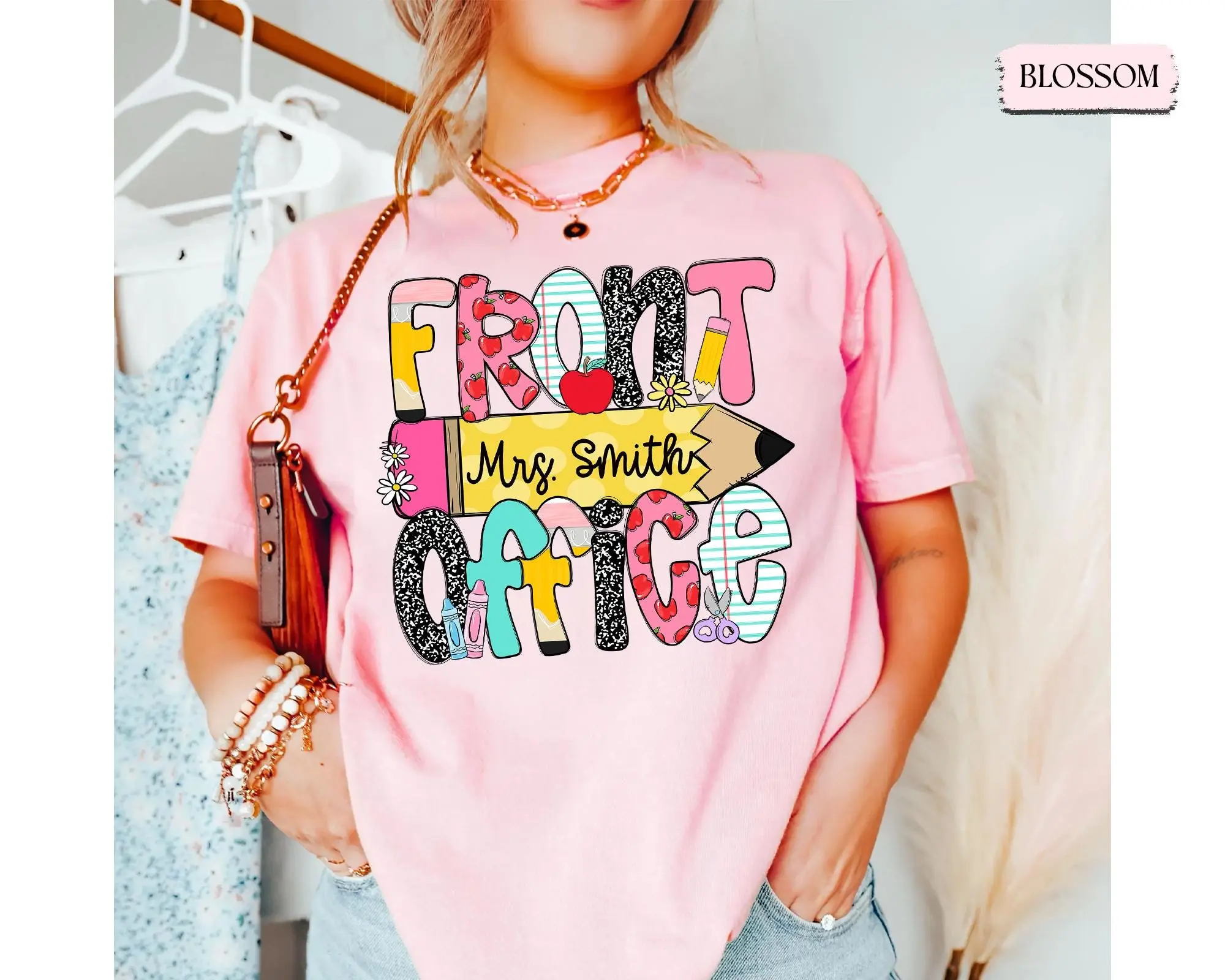 Personalized School Front Office Shirt, Squad Reception Crew Secretary Admin Shirt