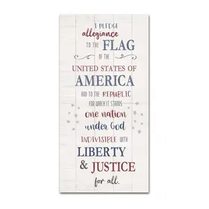 Courtside Market Pledge of Allegiance 12" x 24"Canvas