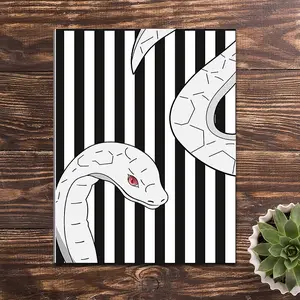 Cool Op Art Striped Sketchbook, Dark Indie Personalized Student Drawing Pad, 8.66x6.69 Inches, Portable Gift (no Pen)