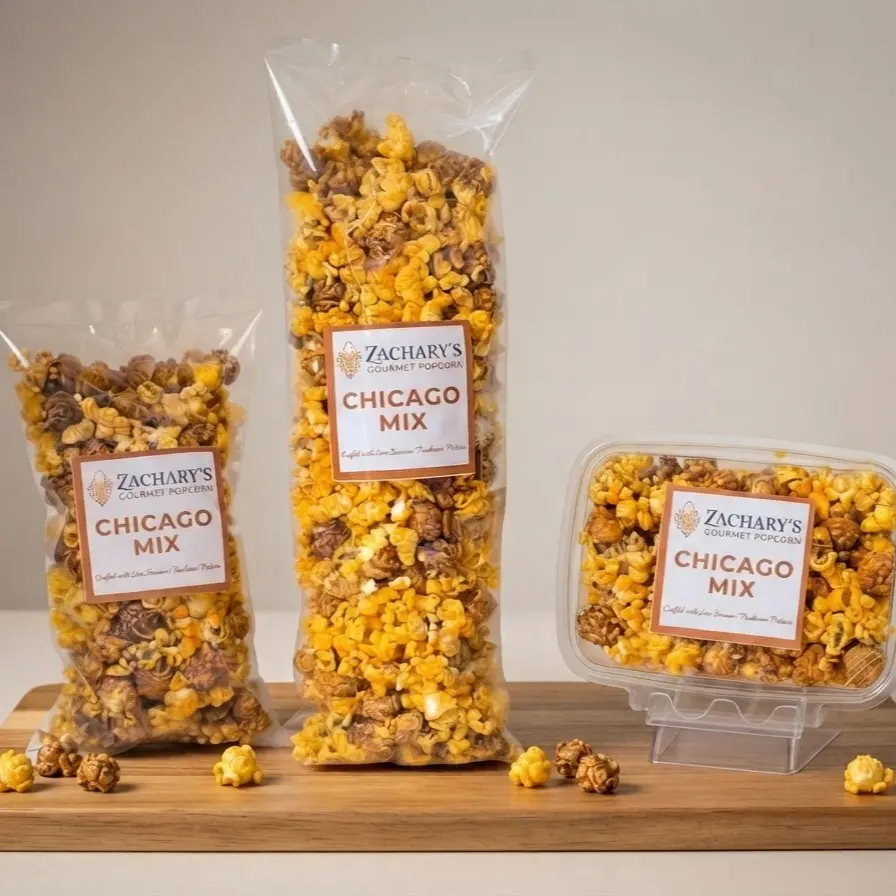 Zachary's Gourmet Chicago Mix Popcorn - Coconut Oil Popped, Caramel & Cheddar (Sweet and Salty Sweet Corn and Cheese Mix-Ins), Gluten-Free Small-Batch Snack, Sweet Corn And Cheese Mix-Ins Popcorn