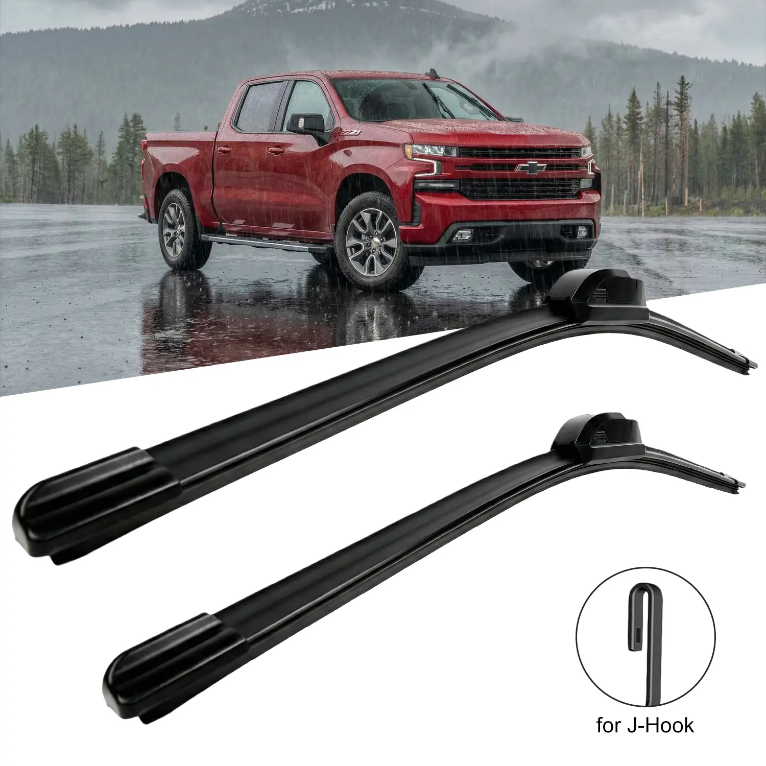 22" and 20" Windshield Wipers Blades (Pack Of 2), OEM Quality Premium All-Seasons Wiper blades,Stable and Quiet wiper blades, Fit J Hook Arm,Streak-Free, All-Weather Durability,Premium Natural Rubber, Clear Visibility in Harsh Weather