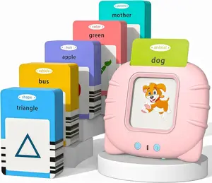 KIDGENIUS Bilingual Interactive Montessori Flash Cards - 224 Spanish-English Cards, Speech Therapy-Friendly, Portable Language Toy for Toddlers, Preschool Literacy & Holiday Gift