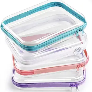 Transparent Hard Shell Zipper Case, Durable Plastic Storage Box, Portable Travel Organizer, Ideal for Toys & Digital Products, Clear Storage Box
