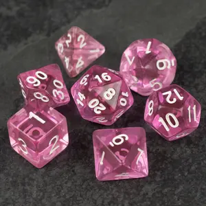 Pink Transparent Dice Set