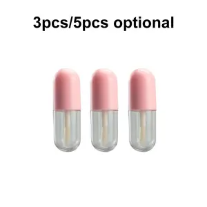 3/5 Pack 2ML Mini Travel Foundation & Serum Dispenser Bottles, Leak-Proof Brush, Portable Makeup Container, Transparent Glass Design