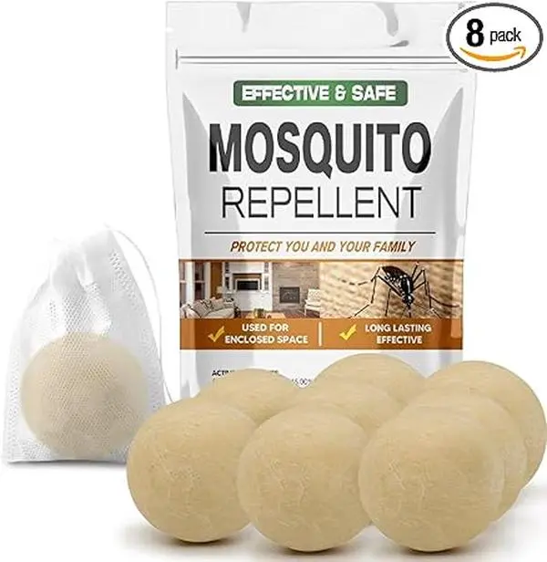 Mosquito Repellent for Patio, Indoor Mosquito Repellent Balls, Mosquito Control for Garage, Outdoor Yard Mosquitoes Deterrent, Mosquito Repellant for Room, Keep Mosquito Away for Travel-8P