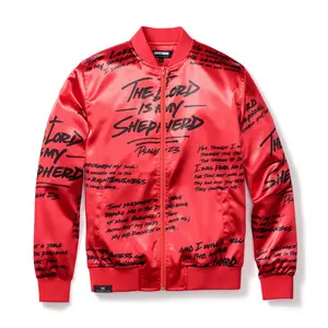 Psalm 23 Bomber Jacket - Satin Red