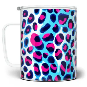 LOFTIPOP Retro Cheetah Print Mug, Cute Pop Cheetah Pattern Cup, Fun Drinkware, Designed and Printed in the USA by Loftipop