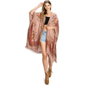 Alexa Dusty Rose Print Kimono