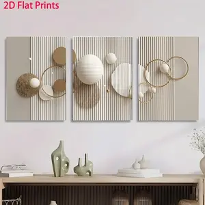 Elegant Geometric Abstract Canvas Art Set, 3-Piece Wood Framed Wall Decor for Living Room Bedroom Office, Modern Home Decor, Perfect Gift for Halloween Christmas