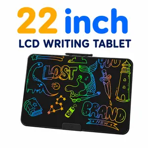 22” Colorful Rechargeable Electronic LCD Writing Tablet for Kids - Digital Drawing Tablet with Stylus, Charging Cable, Waterproof Screen, Durable Mess-Free Educational Learning Board Toy (Birthday Gift), Digital Drawing Tablets