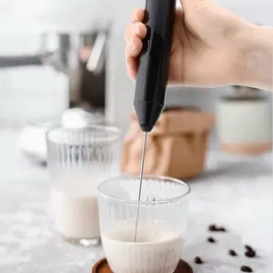 Portable Battery Powered Electric Milk Frother Whisk (Batteries Not Included), Multifunctional Handheld Egg Beater, Household Kitchen Blender for Coffee, Latte, Cappuccino