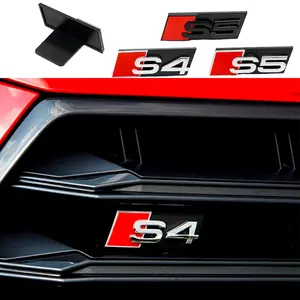Audi S3/s4/s5/s6/s7/s8 Grill Emblem, Custom Car Head Badge, Sporty 3D Decoration Sticker, No-Drill Installation, Exclusive Fit