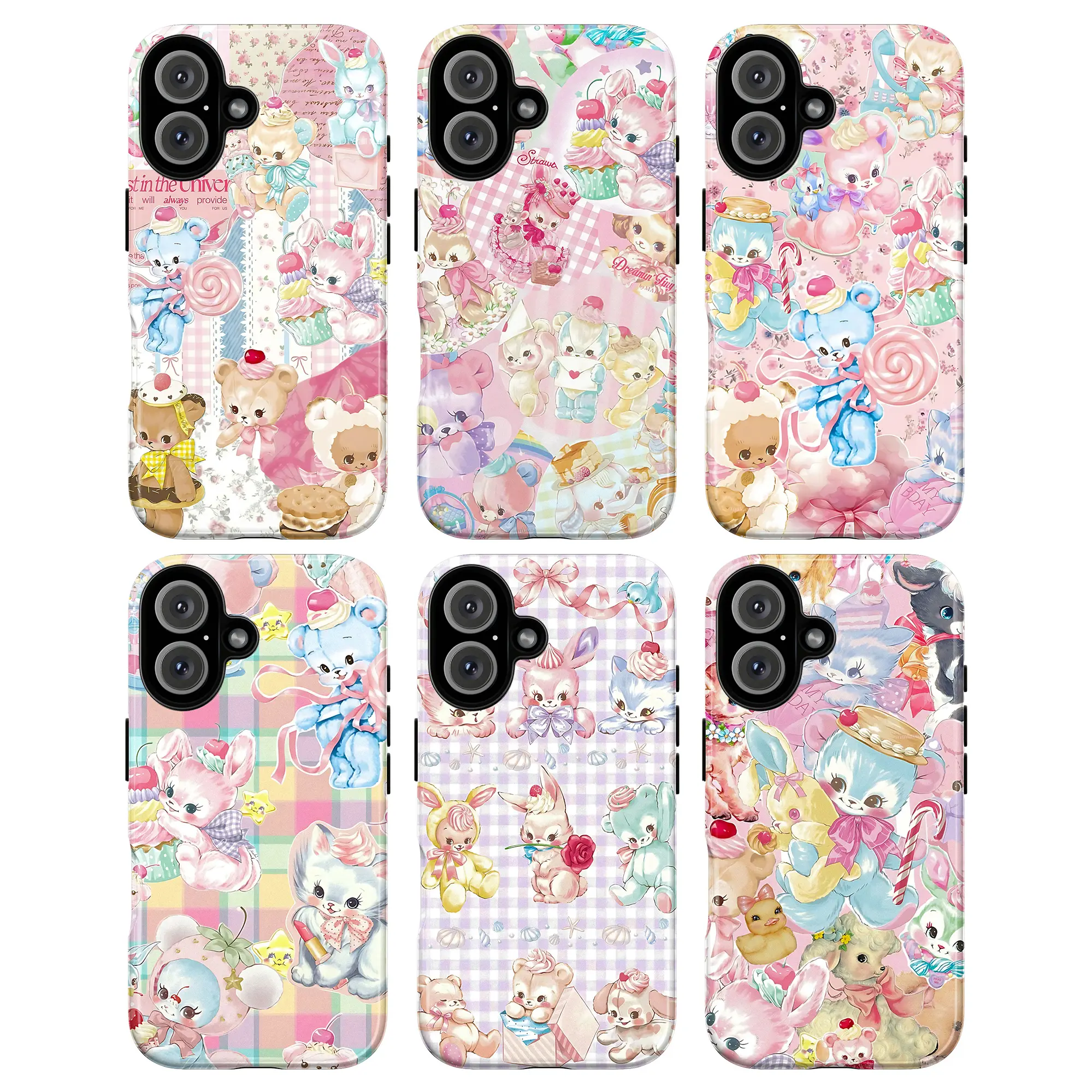 Kawaii Animal Candy Phone Case, Pastel Bear Bunny Kitten Lollipop Design, Baby Girl Aesthetic Gift Fashion Vibes Trending Now, iPhone 17 16 15 14 13 12 Pro Max Plus X, Samsung Galaxy S25 S24 S23 S22 S21 Ultra
