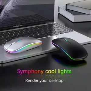 (Rechargable) Wireless LED Slim Mouse for Tablet/iPad/Laptop/PC.