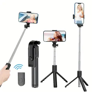 Retractable Phone Tripod Selfie Stick, Selfie Stand, Extendable Phone Tripod with Wireless Remote Control, Compatible with Smartphones, Selfies, Live Streaming