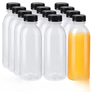 12pcsThese bottles, with their bodies and leak-proof black caps, are perfect for holding smoothies, juices, milk, and homemade drinks, making them ideal for outdoor activities, camping, and picnics.