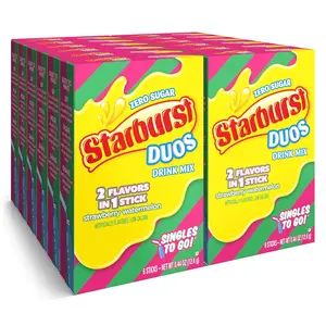 Starburst Duos Singles To Go Powdered Drink Mix, Strawberry Watermelon, 12 Boxes with 6 Packets Each - 72 Total Servings, Sugar-Free Drink Powder, Just Add Water, 6 Count (Pack of 12)