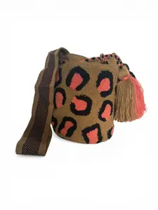Upholstered small animal print  crossbody Bag