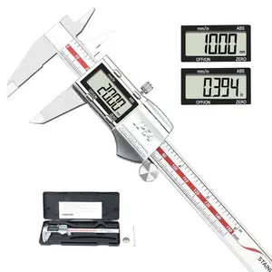 Digital caliper, all stainless steel body, wear-resistant and rustproof, IP54 waterproof, 0–6-inch measuring tool, with LED display, 0.01 mm precision, inch/millimeter switch, suitable for home and industrial use