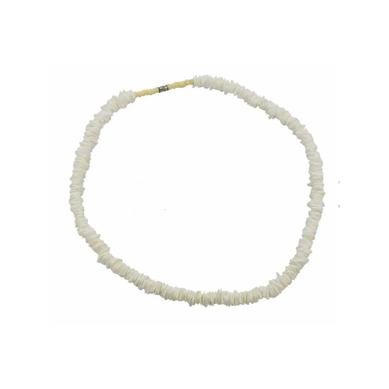 18" White Rose Clam Shell Necklace