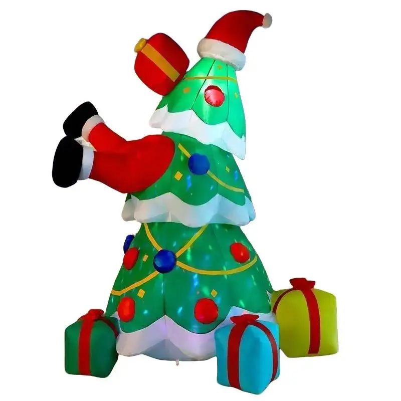 7FT Inflatable Christmas Yard Decorations, Outdoor Christmas Decorations, Inflatable Santa Claus Christmas Tree Built-in LED Light for Inflatable Party Outdoor/Indoor/House/Yard Decor