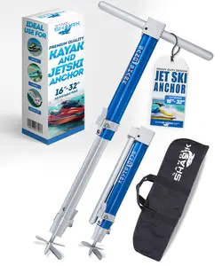 SandShark Ultimate PWC Jet Ski Anchor. Shallow Water Anchor, Kayak Anchor for Beach & Sandbar. Compact, Adjustable 16” to 32” w/ Padded Case.