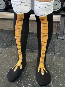 Funny Chicken Claw Socks, Cartoon Pattern Casual Summer Must-Have Knee High Long Tube Socks, Prank Creative Halloween Party Photo Props