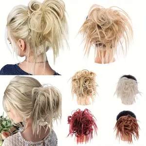 Messy Donut Bun Fluffy Updo Bun, Fixed with Elastic Band, Synthetic Wig, Elegant for Daily Use, Music Festival Halloween Christmas Hair Accessory