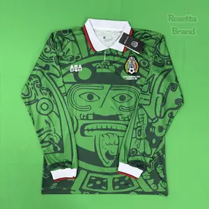 1998 Mexico Soccer National Team Home Green Nostalgia Soccer Jersey #2 Suarez #3 Sanchez Classic Breathable Quick Dry Soccer Jersey