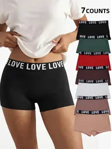 Women's Briefs Letter Elastic Waist Slim Comfortable Breathable Fabric Casual Underwear Suitable for Daily Wear and Sports All Seasons Panties
