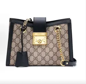 Pre-owned GUCCI Padlock Small Black Shoulder Crossbody Bag