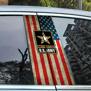 2pc American Flag Vinyl Sticker, Car B Pillar Protection Decal, Car Decals, Easy Peel & Stick, Sunproof Waterproof Scratch Resistant, All Cars Decor, Sticker For Cars, Vehicle Exterior Decoration, Car Truck Decal