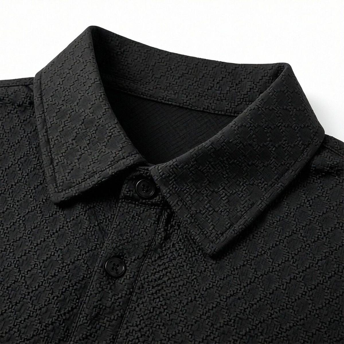 Men's summer casual texture fabric solid color polo shirt T-shirt shorts 2-piece set, loose fit suitable for casual sports, breathable and cool, essential summer outfit, comfortable and versatile  Menswear Plain, Shortsleeve, 1 Set (Dark Blue)