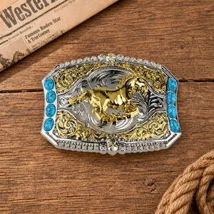 Western Cowgirl Cowboy Belt Buckle, Turquoise Country Big Belt Buckles for Men Women Jean's Accessory