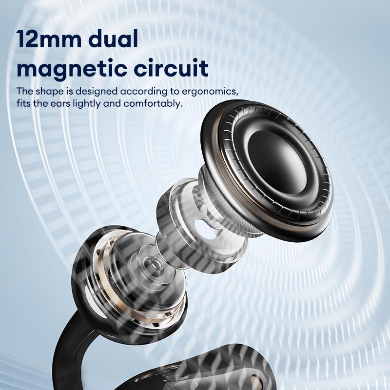 HYUNDAI LP25 Clip On Ear Wireless Headphones, Audio Wireless Earbuds Built-in Microphone for Music & Phone Call,Bluetooth Flash 5.4 Rejects Delays, Waterproof & Dustproof Comfortable for Sports & Workouts