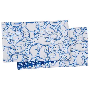 Blue Bun & Plaid Table Runner by Valerie