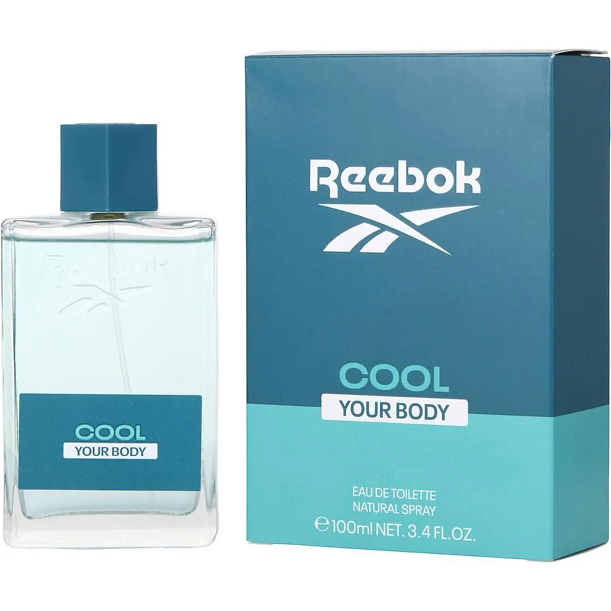 Reebok Cool Your Body Eau De Toilette for Men, Aromatic Scent with Natural Herbs for Daily Wear & Smelling Good, EDT Spray Bottle - 3.4 fl oz / 100ml, Edt Edp Spray, Fragrance Scent, Men's Fragrance, Nature, 3 To 3.9 Fl Oz